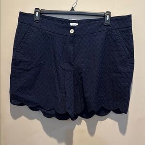 COPY - Crown & Ivy Blue Bermuda Shorts with Scalloped Hem - Worn once!